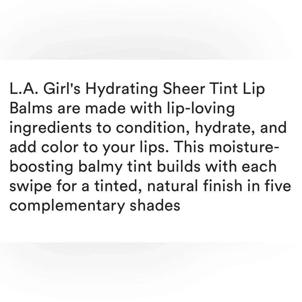 LA GIRL SHEER LIP BALM